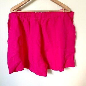 H&M Linen Blend Pink Pull On Elastic Waist Shorts NWT Size XXL